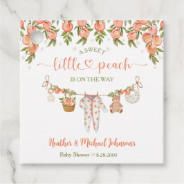 A Sweet Little Peach Clothesline Baby Shower フェイバータグ