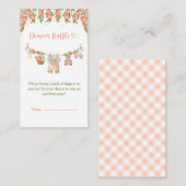 A Sweet Little Peach Clothesline Boy Baby Shower エンクロージャーカード (正面/裏面)