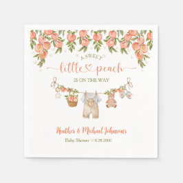 A Sweet Little Peach Clothesline Boy Baby Shower スタンダードカクテルナプキン