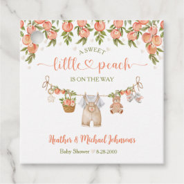 A Sweet Little Peach Clothesline Boy Baby Shower フェイバータグ