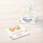 A Sweet Little Peach Fruit Baby Shower  スクエアペーパーコースター (インサイチュ)