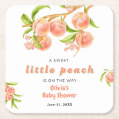 A Sweet Little Peach Fruit Baby Shower  スクエアペーパーコースター (正面)