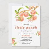 A Sweet Little Peach Fruit Baby Shower  招待状 (正面)