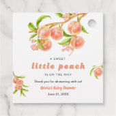 A Sweet Little Peach Fruit Baby Shower Thank You  フェイバータグ (裏面)