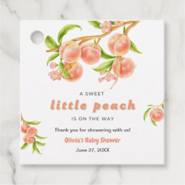 A Sweet Little Peach Fruit Baby Shower Thank You  フェイバータグ