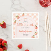 A Sweet Little Peach Gingham Baby Shower スタンダードカクテルナプキン (インサイチュ)