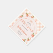 A Sweet Little Peach Gingham Baby Shower スタンダードカクテルナプキン (角)