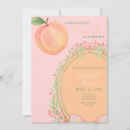 A Sweet Little Peach Is On The Way - Baby Shower 招待状