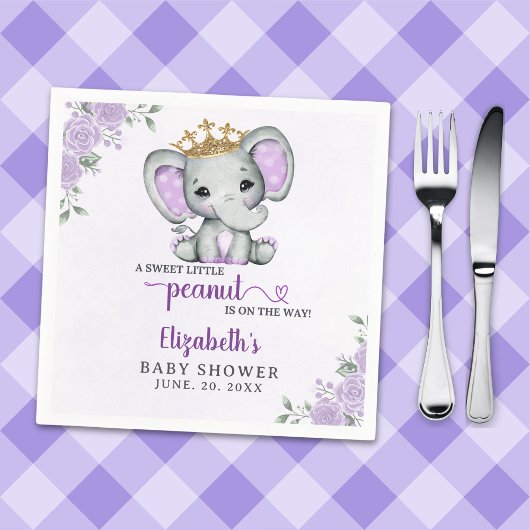 A Sweet Little Peanut is on the way Baby shower スタンダードカクテルナプキン