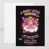 A Sweet Little Princess baby shower Invitation 招待状 (正面/裏面)