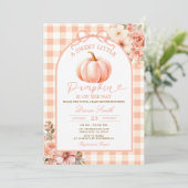 A Sweet Little Pumpkin Baby Shower Fall Autumn 招待状 (スタンド正面)