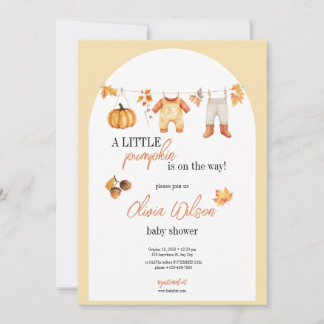 A Sweet Little Pumpkin Baby Shower Invitation 招待状