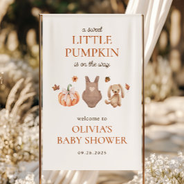 A Sweet Little Pumpkin Fall Baby Shower Welcome 横断幕
