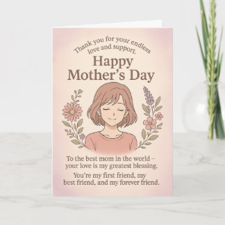 A sweet Mother's Day greeting card - thank you to  サンキューカード