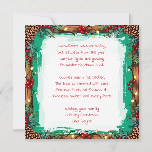 A Sweet Old-Fashioned Christmas | Mr and Mrs Claus シーズンカード (裏面)