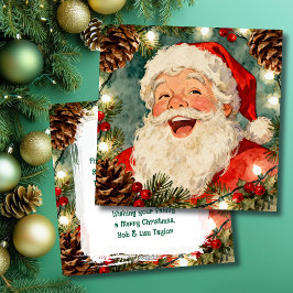 A Sweet Old-Fashioned Santa Claus and Holiday Poem シーズンカード