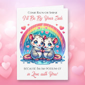 A Sweet Possum Themed Valentine's Day  カード