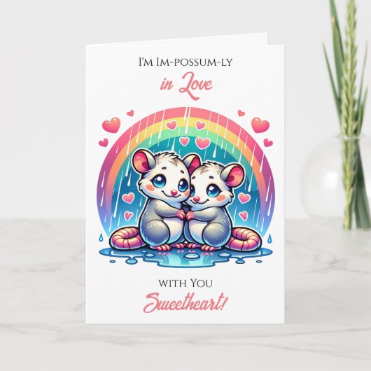 A Sweet Possum Themed Valentine's Day  カード (正面)