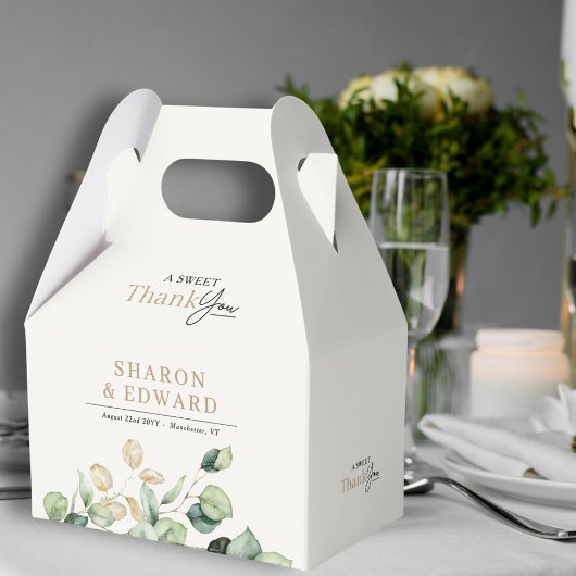 A Sweet Thank Eucalyptus Greenery金ゴールド結婚ズ フェイバーボックス