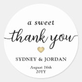 A Sweet Thank Youシンプル Script結婚式の引き出物 ラウンドシール (正面)
