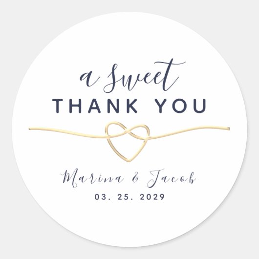 A Sweet Thank You結婚式の引き出物シール ラウンドシール (正面)