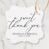 A Sweet Thank You Black and White クラシック 結婚Thans フェイバータグ (裏面)