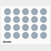 A Sweet Thank You Dusty Blue Minimalist 結婚's ラウンドシール (シート)
