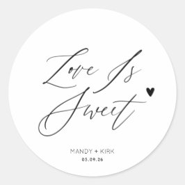 A Sweet Thank You Minimalist Wedding Sweet Favor  ラウンドシール