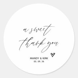 A Sweet Thank You Minimalist Wedding Sweet Favor  ラウンドシール