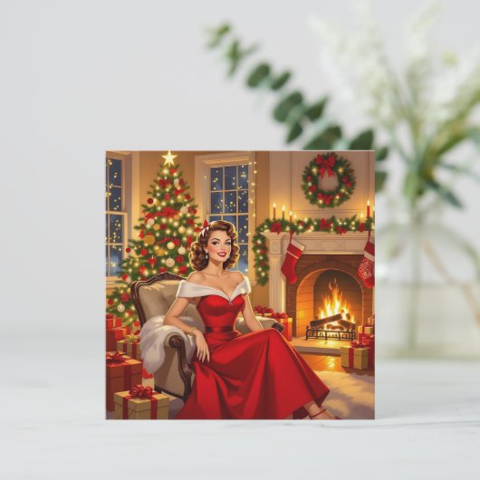 A Sweet Vintage Christmas Personalized シーズンカード (スタンド正面)