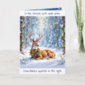 A Sweet Woodland Deer Festive Christmas Poem カード (正面)