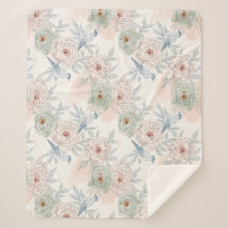 A symphony of song and petals pattern シェルパブランケット