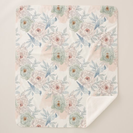 A symphony of song and petals pattern シェルパブランケット (正面)