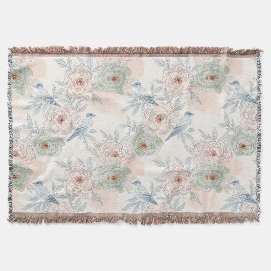 A symphony of song and petals pattern スローブランケット (正面)