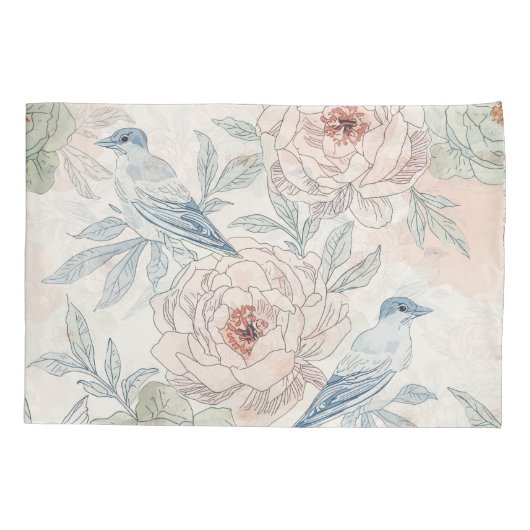 A symphony of song and petals pattern 枕カバー (裏面)