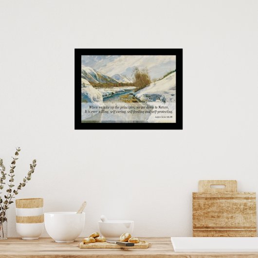 A.T.スティルによる骨痛自然引用文 ポスター (キッチン)