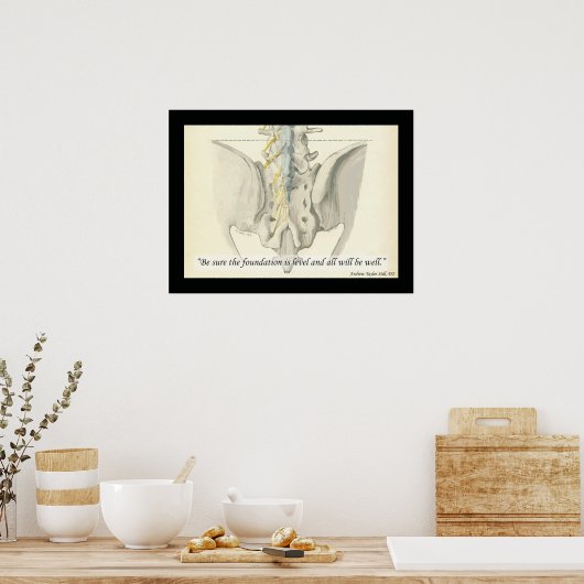 A.T.スティルによる骨障害基盤引用文 ポスター (キッチン)