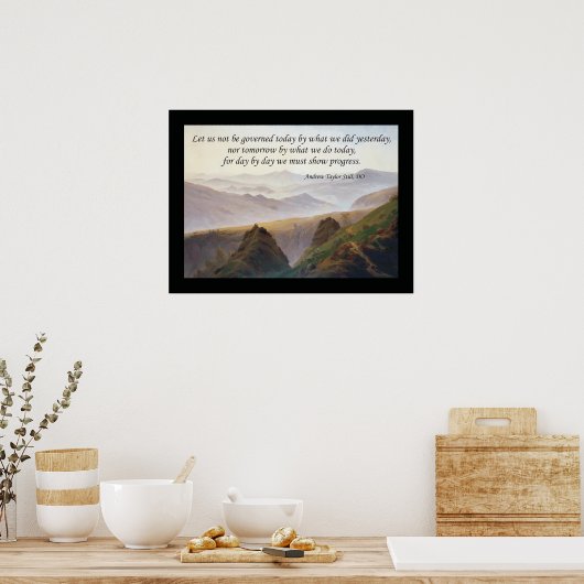 A.T.スティルによる骨障害引用文 ポスター (キッチン)