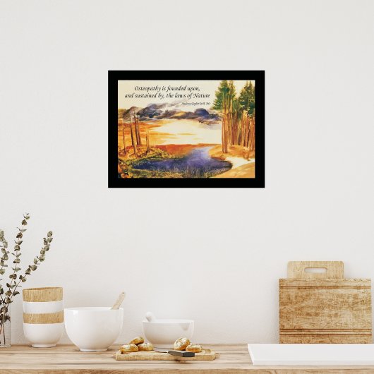 A.T.スティルによる骨障害自然法則引用文 ポスター (キッチン)