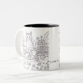 A Tabby Cat & Tea Party Mug ツートーンマグカップ (正面左)