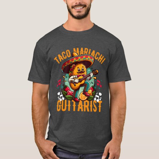 A taco playing the guitar in a mariachi band funny tシャツ (正面)