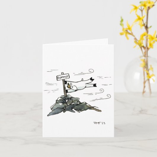 "a tad windy" blank greeting card カード (黄色い花)