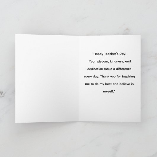 A+ Teacher Appreciation Card  カード (内部)