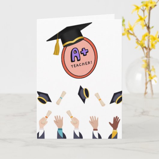 A+ Teacher Appreciation Card  カード (黄色い花)