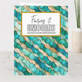 A Teal and Gold Dragon Personalized Boy's Birthday カード (裏面)