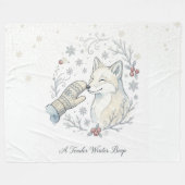 A Tender Winter Boop フリースブランケット (正面(横))