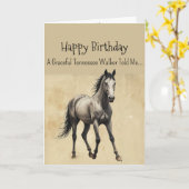 A Tennessee Walking Horse Personality Birthday カード (黄色い花)
