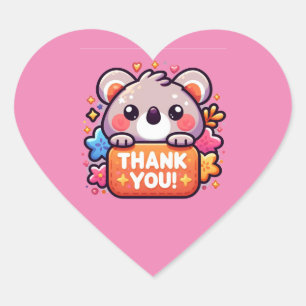 A Thank Youハートシェイプステッカー ハートシール