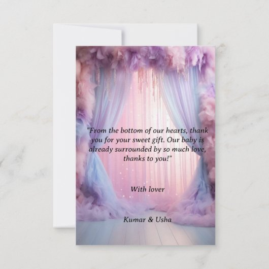 A Thank You as Sweet as Sweetベビースマイル サンキューカード (裏面)