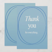 A thank you card for different occasions in blue サンキューカード (正面/裏面)